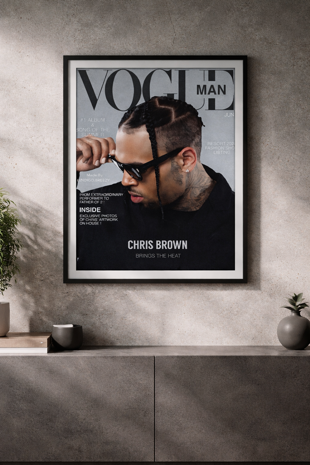 Vogue cover featuring Chris Brown